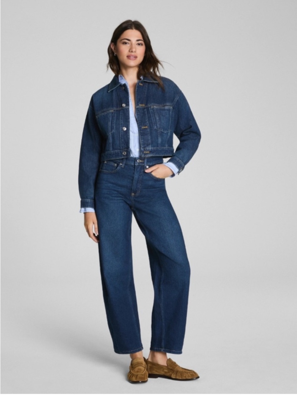 SPANXshape Authentic Barrel Leg Jeans Percy Wash NWT Size Large